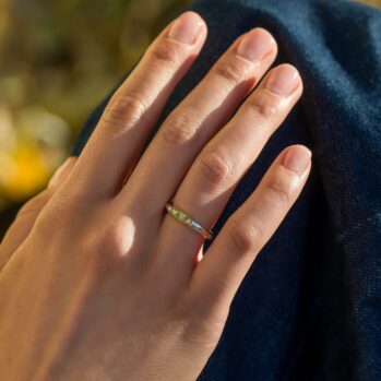 Simplicity Band Pave Ring in 18K Gold and Sterling Silver