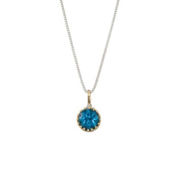 Crown Charm in 18K Gold and Sterling Silver with semi Precious Stone