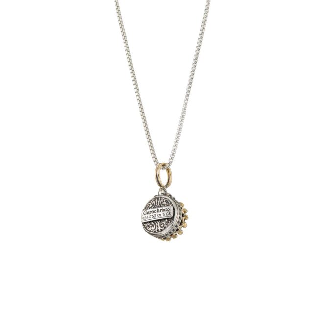 Crown Charm in 18K Gold and Sterling Silver with semi Precious Stone - Image 4