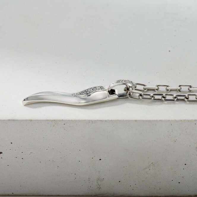 Simplicity Thin Claw Amulet Pendant in Sterling Silver - Image 2