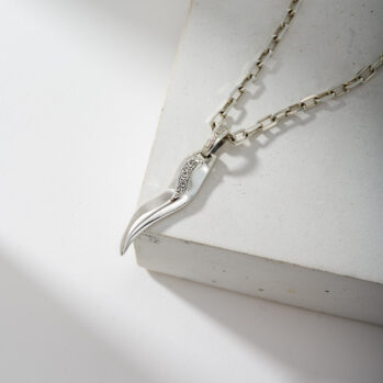 Simplicity Thin Claw Amulet Pendant in Sterling Silver