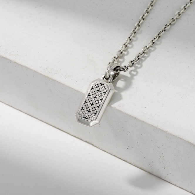 Simplicity Cross Pattern Pendant in Sterling Silver - Image 2