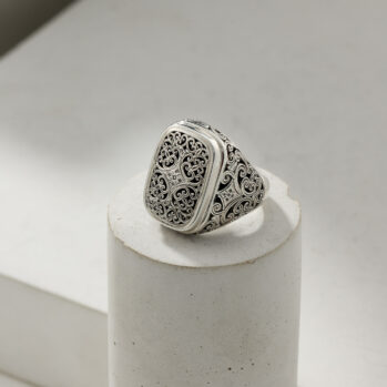 Mediterranean Cushion Ring in Sterling Silver