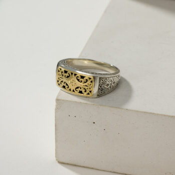 Mediterranean Katheto Ring in 18K Gold and Sterling Silver