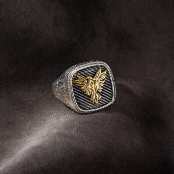 Phoenix Ring in 18K Gold and Sterling Silver