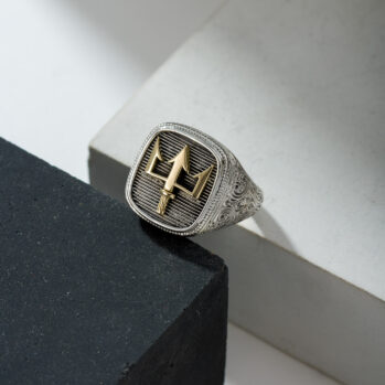 Ring Poseidon’s Trident in 18K Gold and Sterling Silver