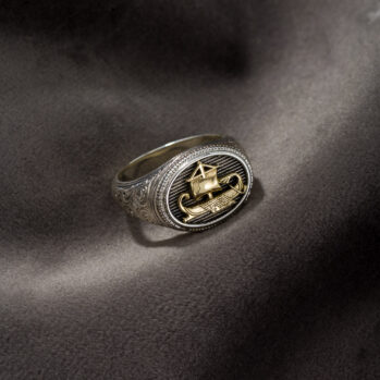 Trireme Ring in 18K Gold and Sterling Silver