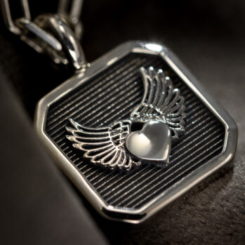 Winged Heart Pendant in Sterling Silver