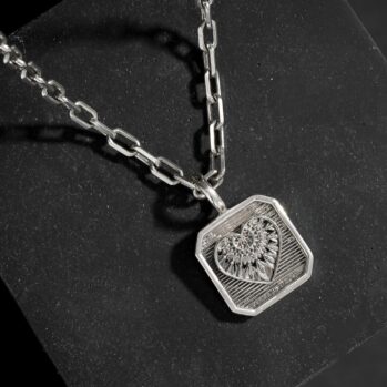 Heart Dream Catcher Pendant in Sterling Silver