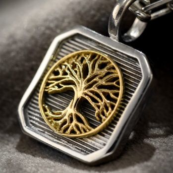 The Tree of Life Pendant in 18K Gold and Sterling Silver