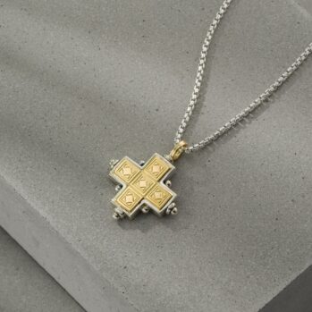 Cyclades Cross in 18K Gold and Sterling Silver