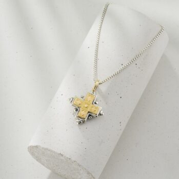 Cyclades Cross small in 18K Gold and Sterling Silver