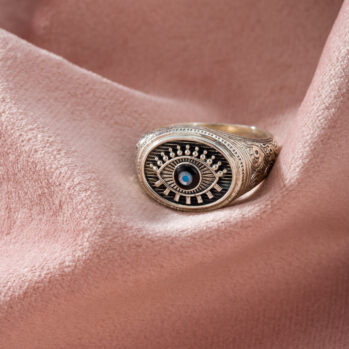Evil Eye Ring in Sterling Silver