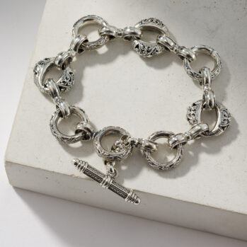 Garden Shadows Link Bracelet in Sterling Silver