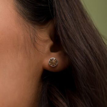 Roxana Stud Earrings in 18K Gold and Sterling Silver
