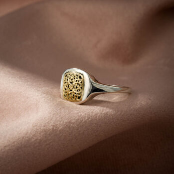 Simplicity Ring Square shape in 18K Gold and Sterling Silver