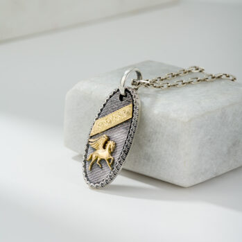 Pegasus Pendant in 18K Gold and Sterling Silver