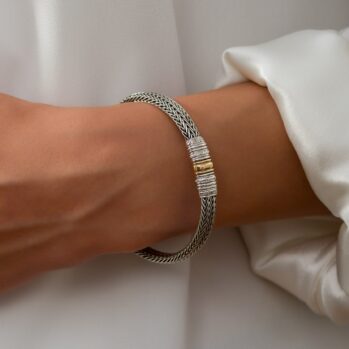 Aretousa Bracelet in sterling silver with 18K Gold details