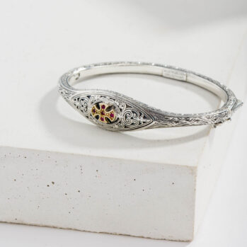 Faidra Bracelet in 18K Gold and Sterling Silver with Precious Stones