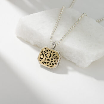 Garden Shadows Polygon Pendant in 18K Gold and Sterling Silver