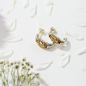 Garden Shadows hoop earrings in 18K Gold and Sterling Silver