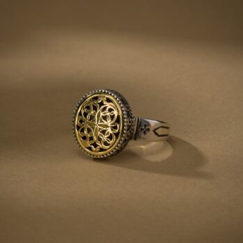 Garden Shadows small oval ring in 18K Gold and Sterling Silver