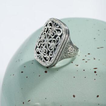 Garden Shadows Big Ring in Sterling Silver
