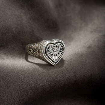 Heart Dream Catcher Ring in Sterling Silver