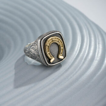 Horseshoes Ring in 18K Gold and Sterling Silver