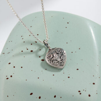 Mediterranean Heart Pendant in Sterling Silver