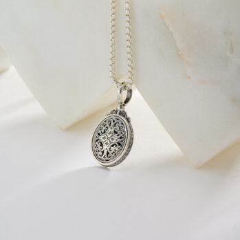 Mediterranean Oval Pendant in Sterling Silver