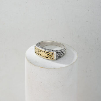 Mediterranean Katheto thin Ring in 18K Gold and Sterling Silver