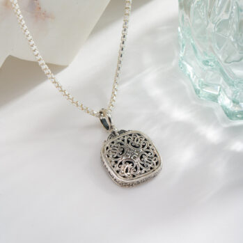 Mediterranean Square Pendant in Sterling Silver