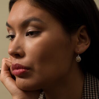 Roxana Round Earrings in 18K Gold and Sterling Silver