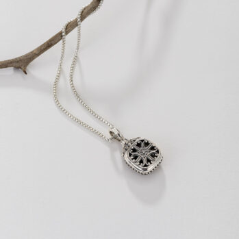 Roxana cushion shape Pendant in Sterling Silver