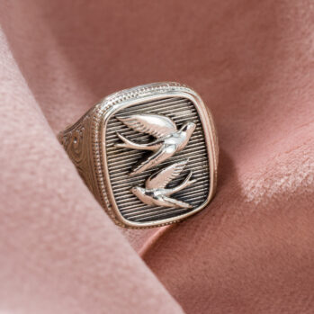 Swallows Talisman Ring in Sterling Silver