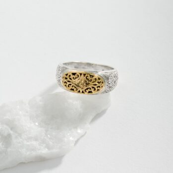 Mediterranean Band Ring in 18K Gold and Sterling Silver