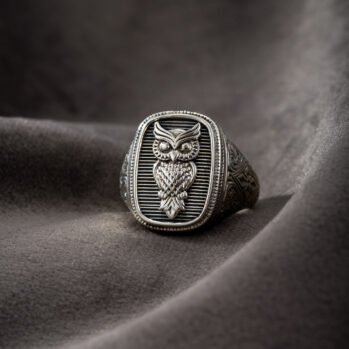 Owl Talisman Ring in Sterling Silver